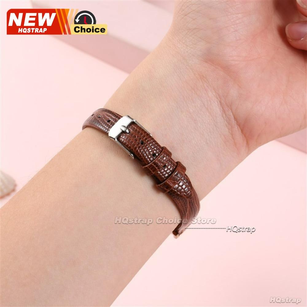 New Lizard Patterned Ultra-thin Leather Strap for Women Watch Band 8mm 10mm 12mm 14mm Slim Leather WatchStrap Universal Bands 3