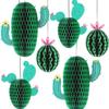 6-компонентное украшение в виде шара-соты кактус, украшение для вечеринки в пустыне, набор кактусов в мексиканском стиле