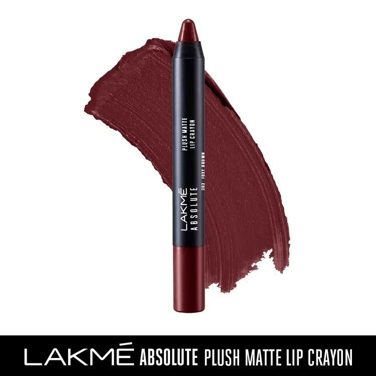 Матовый карандаш для губ: оттенок 303 Фокси Браун (3 г), Plush Matte Lip Crayon 303 Foxy Brown, Lakme
