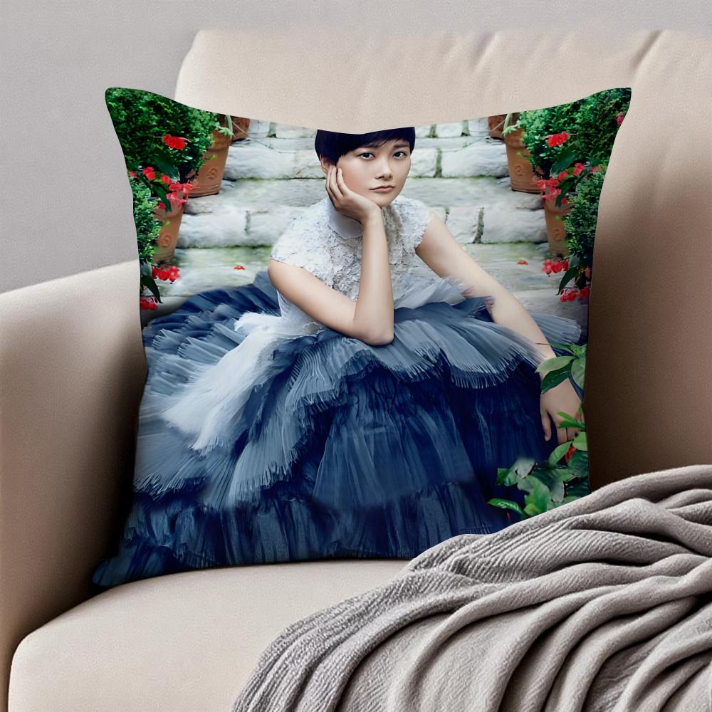Popular fashion Chinese singer LLi Yuchun Cushion Cover Pillowcase Antidustmite Invisible Zipper Short Plush Sofa Cushion
