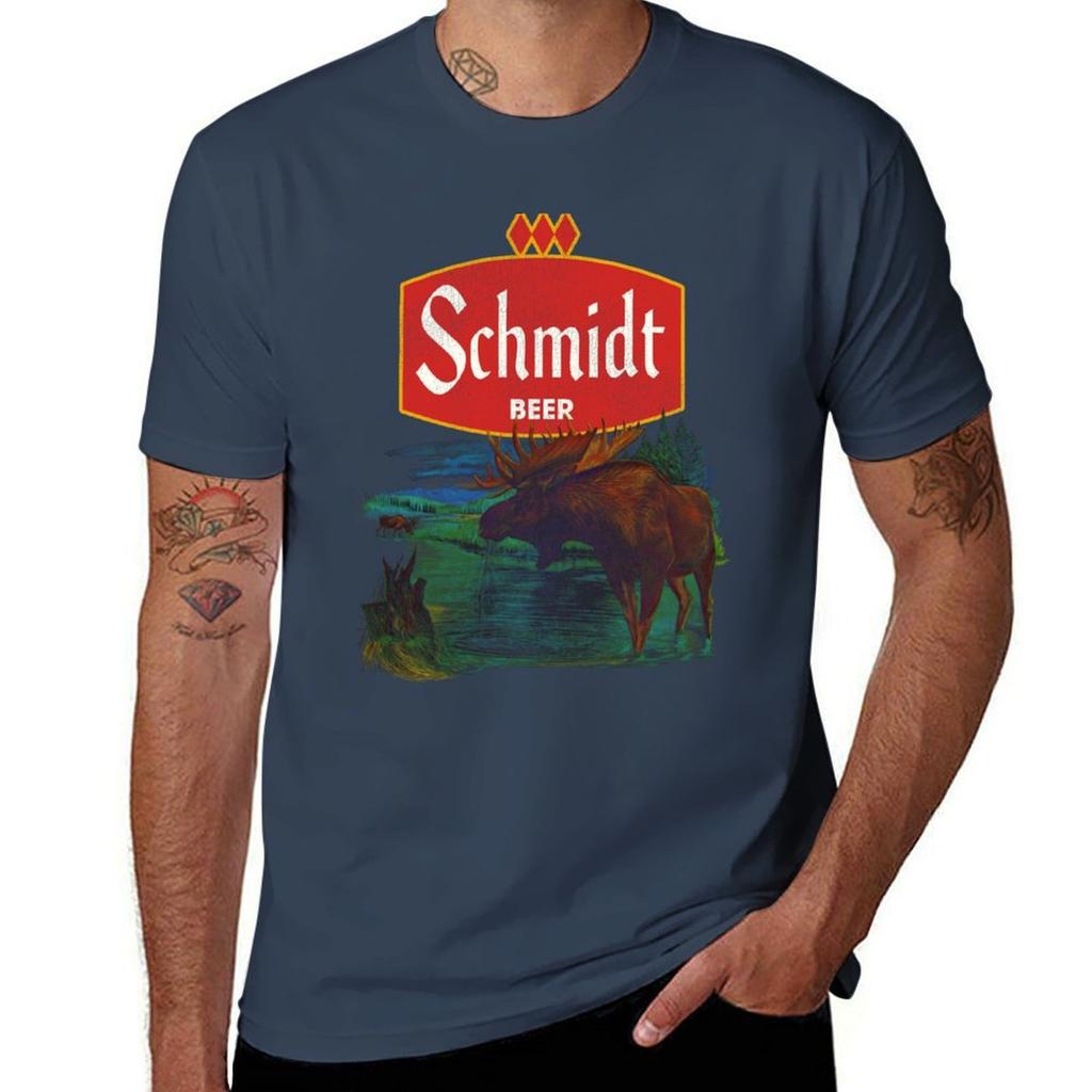 Retro Defunct Beer Nature Scene Schmidt TShirt Plus Size Lightweight Top