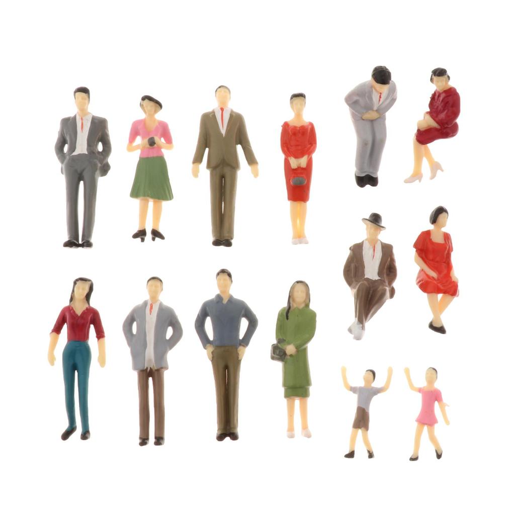 Plastic 1:30 Architecture Model Train Tiny People Passengers Figures G Scale 14 Pieces