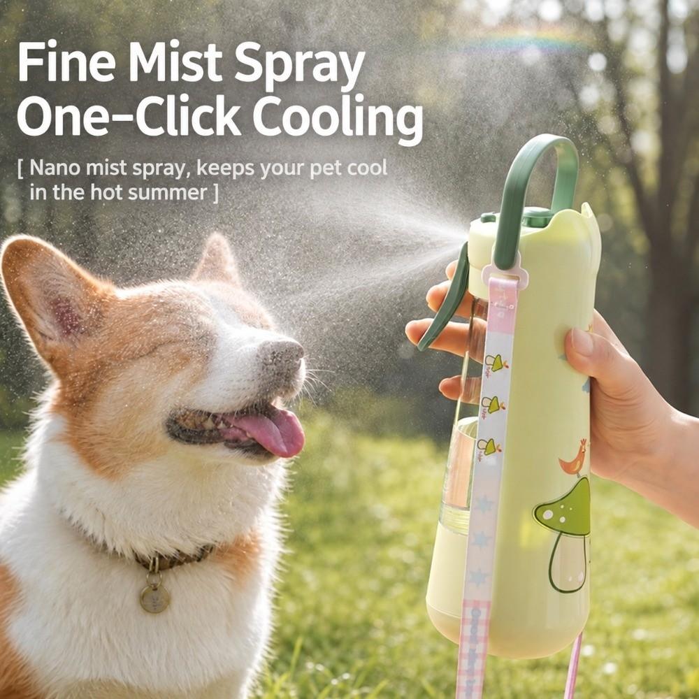 with Detachable Strap Pet Water Bottle 2-in-1 Pet Drinking Bottle Cute Pet Feeder Pets Using