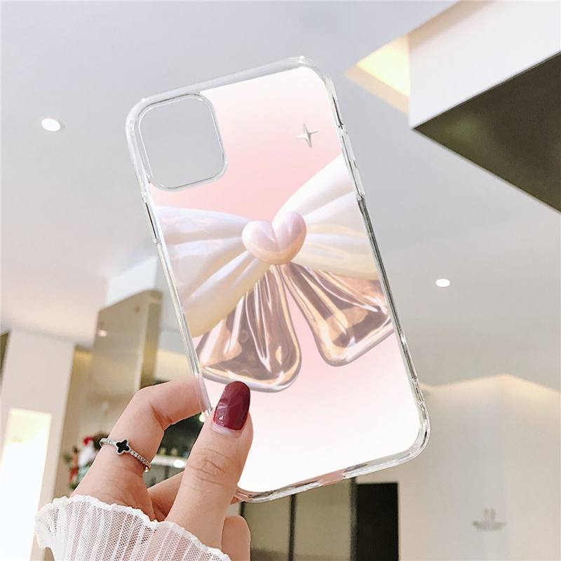 Милый девчачий простой чехол для телефона iPhone 11 12 13 Pro Max 6s 7 8 Plus X Xr Xs Max Se2020 13mini прозрачный чехол