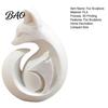 Easy Care Fox Statue 3D Printed Sculpture, Matte White Minimalist Solid Structure Ornament, Sculpture Stain-Resistant Smooth Surface Compact Art Piece
