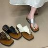 Set of Toe Cool Slippers Women's 2025 New High-heeled Wedge-heeled Beach Sandals Summer Flip-flops