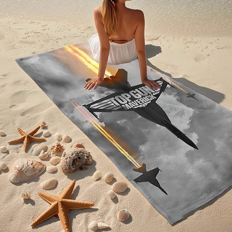 Ultra-Soft Beach Towel with Top Gun Theme,Ideal for Pool - Camping, Diving - Perfect Travel Essential, Vibrant Beach Towel.