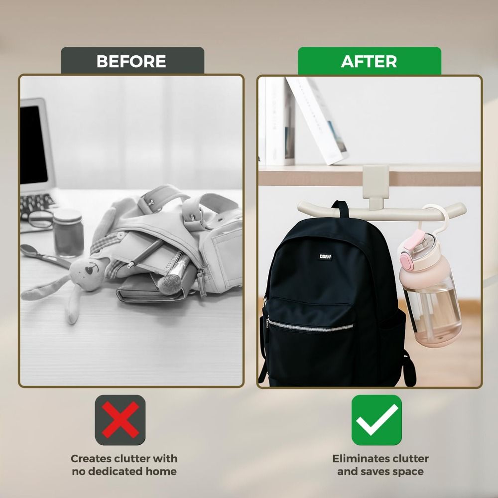 Iron Schoolbag Hook Hanging Desk Side Hook Modern Desk Bag Hook  Office Desktop