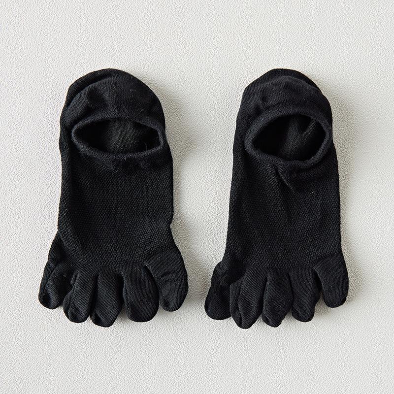 Однотонные хлопковые носки с пятью пальцами, серые, черные, средние, женские носки, осенне-зимние, теплые, дышащие, носки с пятью пальцами