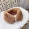 Korean Version Imitation Fur Scarf with Fur CollarHidden Button Paired Scarf Solid Color Thickened Warm Imitation Fur Scarf Winter Women