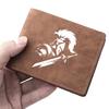 Men's Short Wallet PU Leather Vintage Thin Credit Card Holder Black Compact Wallet