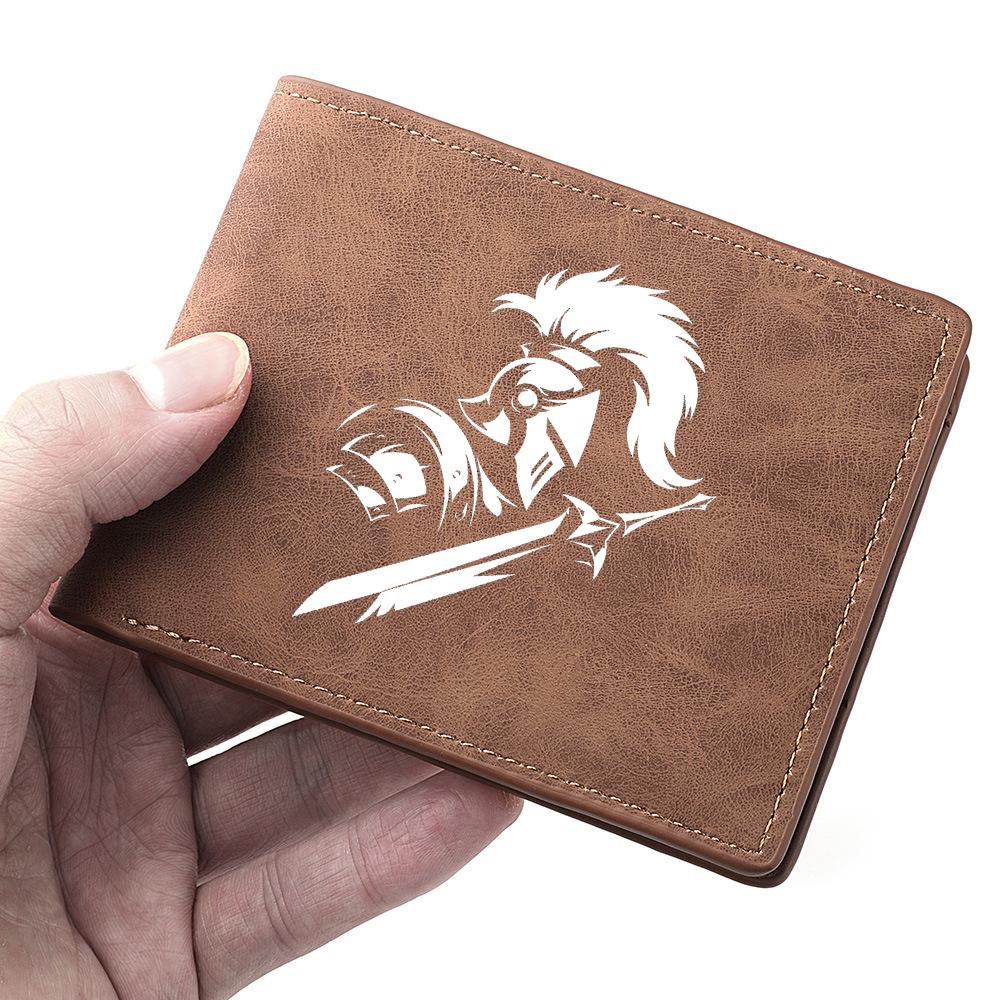 Men's Short Wallet PU Leather Vintage Thin Credit Card Holder Black Compact Wallet