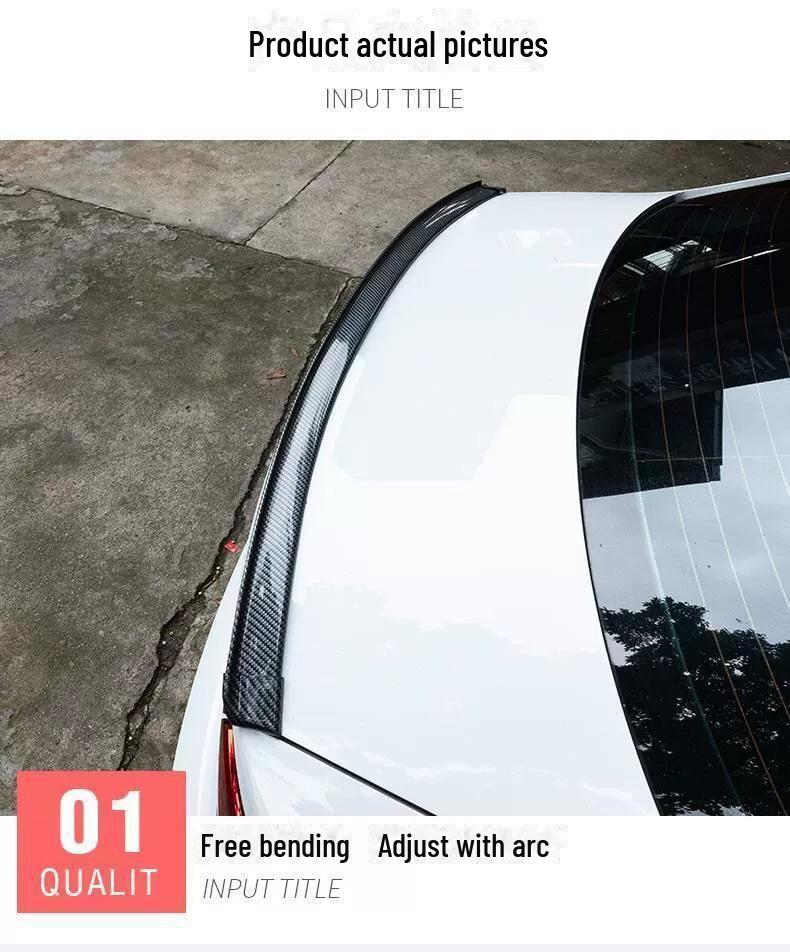Universal Carbon Fiber Spoiler for Cars - Fixed Wind Wing Design, Punch-Free Installation, Small Size and Stylish Pattern.