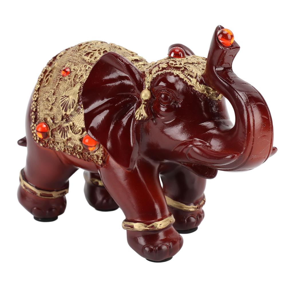 Elephant Statue Durable Resin Cute Elegant Attract Wealth Round Corner Elephant Decor for Home Bedroom Office