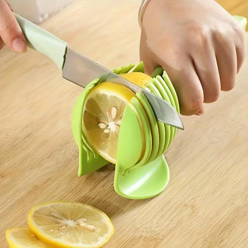 Multifunction Vegetable & Egg Slicer Tongs ABS Plastic Tomato Lemon Potato Cutting Holder Kitchen Slicing Tool