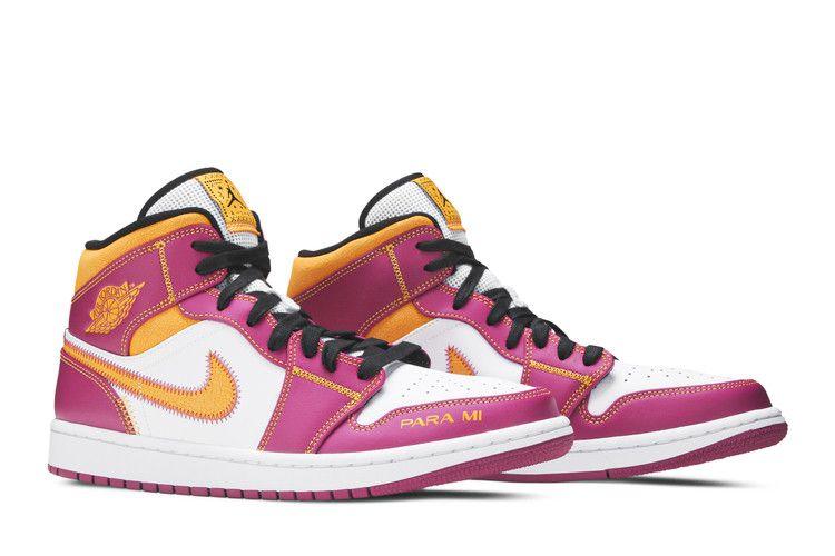 Men's Sneakers Nike Jordan 1 Mid Dia de los Muertos White/Fuchsia-Orange-Black
