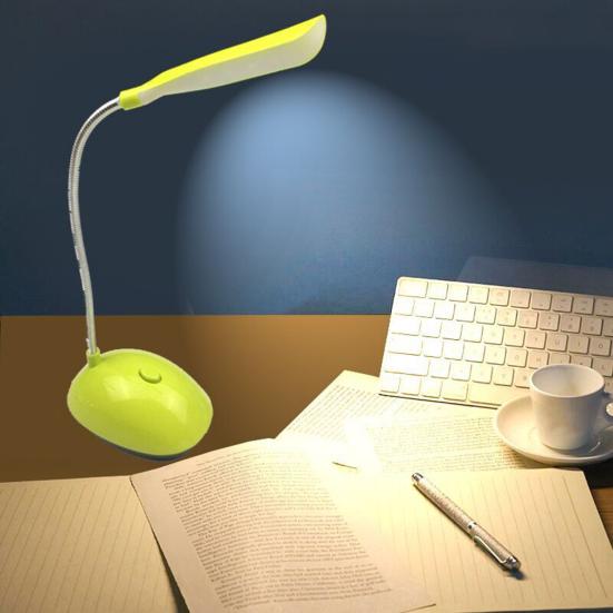 Pwichdn LED Desk Light Eye-protective Battery Operated Plastic Flexible 360 Degree Rotation Desk Night Light for Home