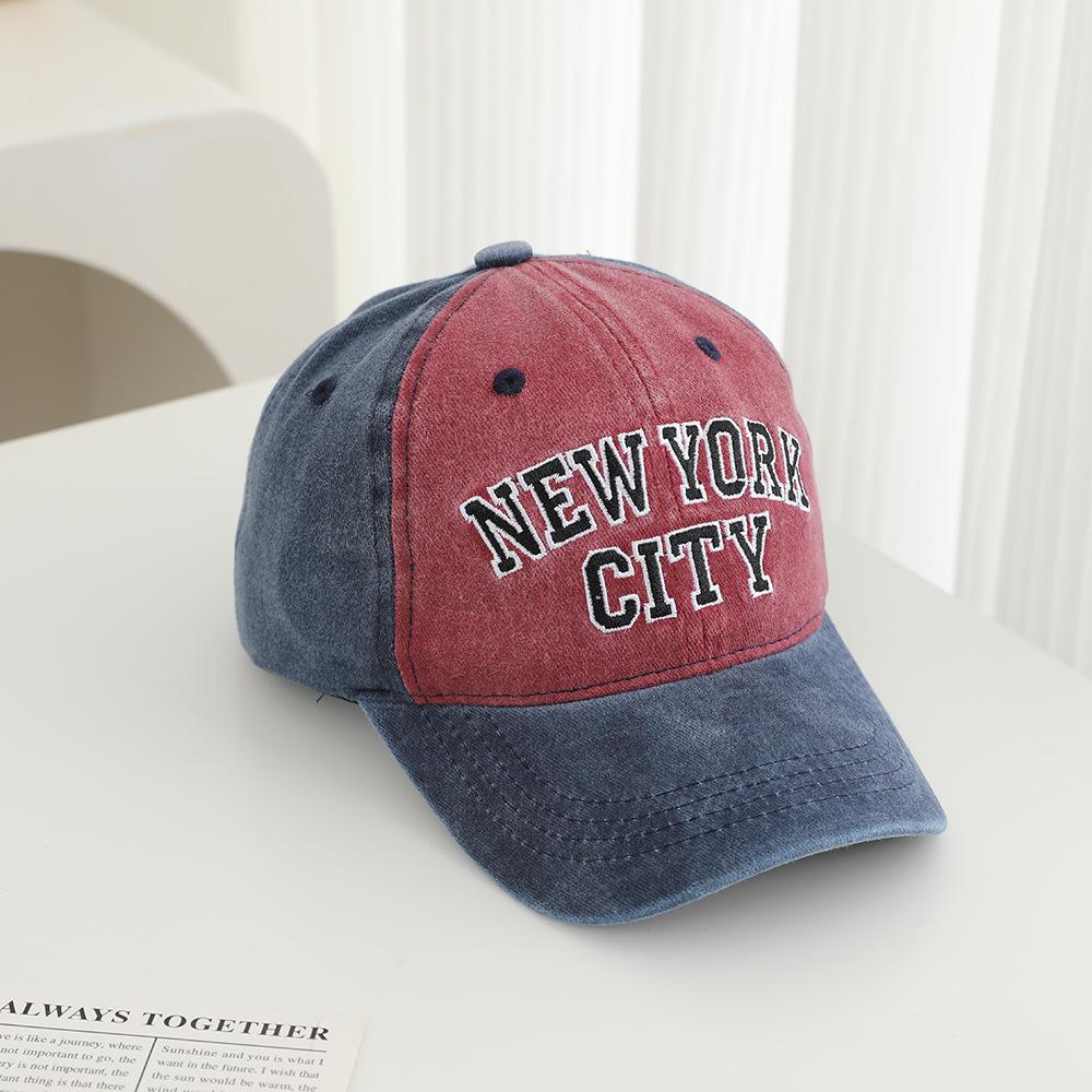 Весна и Осень Детская Вышитая Кепка New York City Козырек Стирка Бейсболка 3-8 Лет