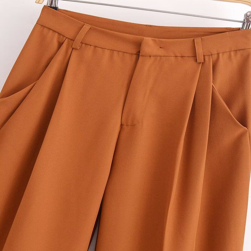 Fashion Style 2024 Fall and Winter New Women's Clothing Slim Looking All-Match Commute Mid Waist Width Faded Casual Pants 8977316