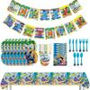 Spot Stitch-Themed Party Decorations, Disposable Paper Plates, Paper Cups, Paper Towels, Tableware Sets