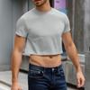 Men's Half Cut Casual Beach Round Neck Short Sleeved Top