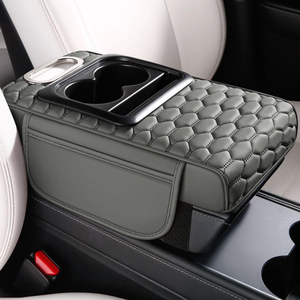 Подушка-подлокотник из искусственной кожи, портативная, для автомобиля, новая, с ящиком для хранения, универсальная