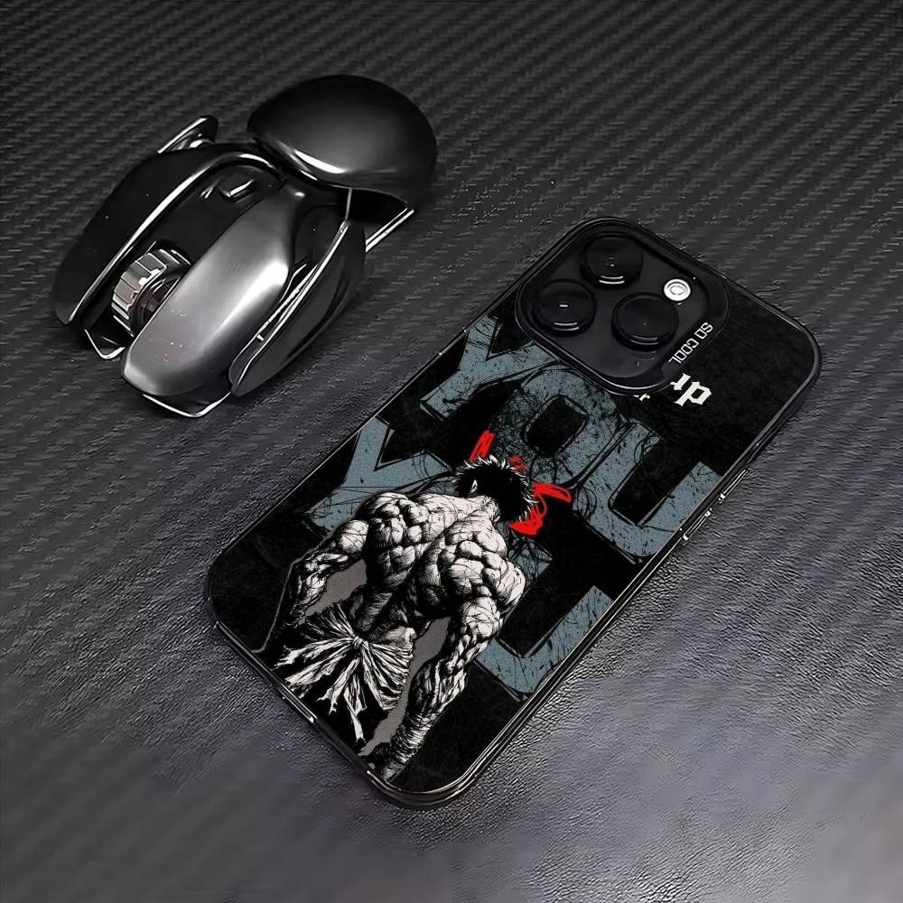 Чехол для телефона Аниме B-Baki hanma Для iPhone17,16,15,14,13,12,11 Plus,Pro Max Цветной Посеребренный Внутренняя крышка