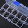 500 Pcs 10 Sizes Assorted Sharpened Carbon Steel Fishing Hooks with Tackle Box