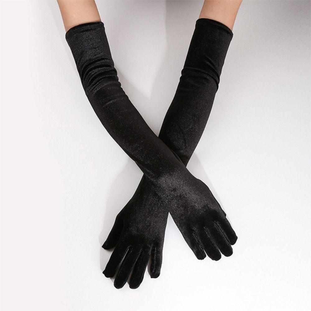 Однотонные женские пушистые перчатки Элегантные длинные митенки невесты Аксессуары для нарядного платья