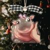 Мультяшный Рождественский Бегемот Му Денг Фигурка из Смолы 2D Пигмей Му Денг Подвесное Украшение Му Денг Игрушка Кавайные Украшения с Бегемотом