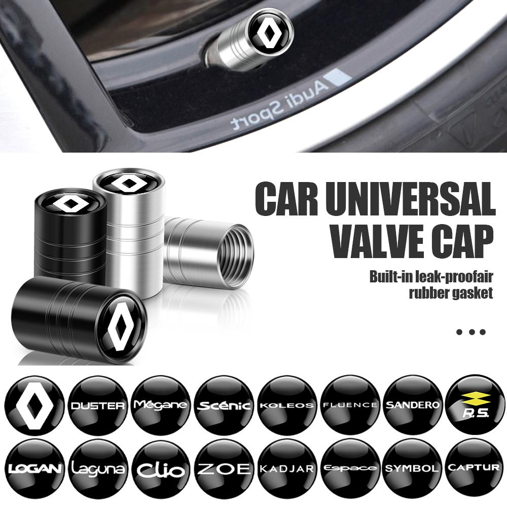 4pcs Car Wheel Tire Valve Caps Stem Covers Decoration For Renault QM6 Clio Kadjar Koleos Megane ZOE Espace Scenic Captur Fluence EE8