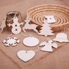 Pendant Decorations DIY Craft Christmas Decor Wood Hanging Tree Ornaments Snowman Snowflake Elk