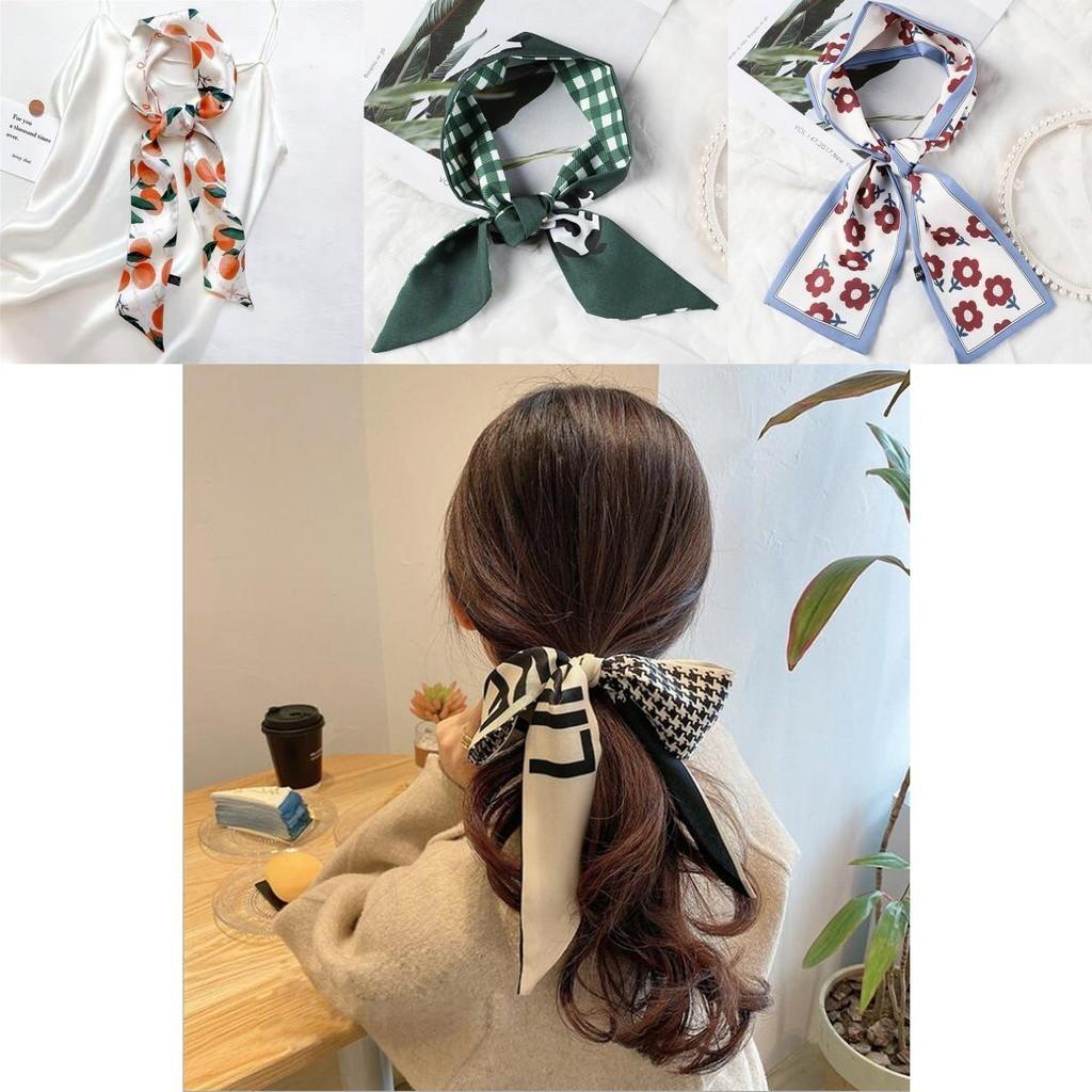 Элегантные клетчатые повязки на голову, шелковый шарф, резинка для волос с красивым узором «гусиная лапка» для женщин