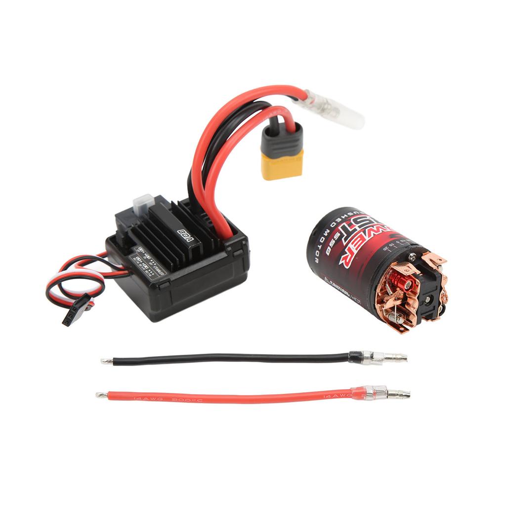 RC 3 Slot 550 Brushed Motor 35T with 80A ESC Combo Set for 110 112 RC Car Upgrade Parts