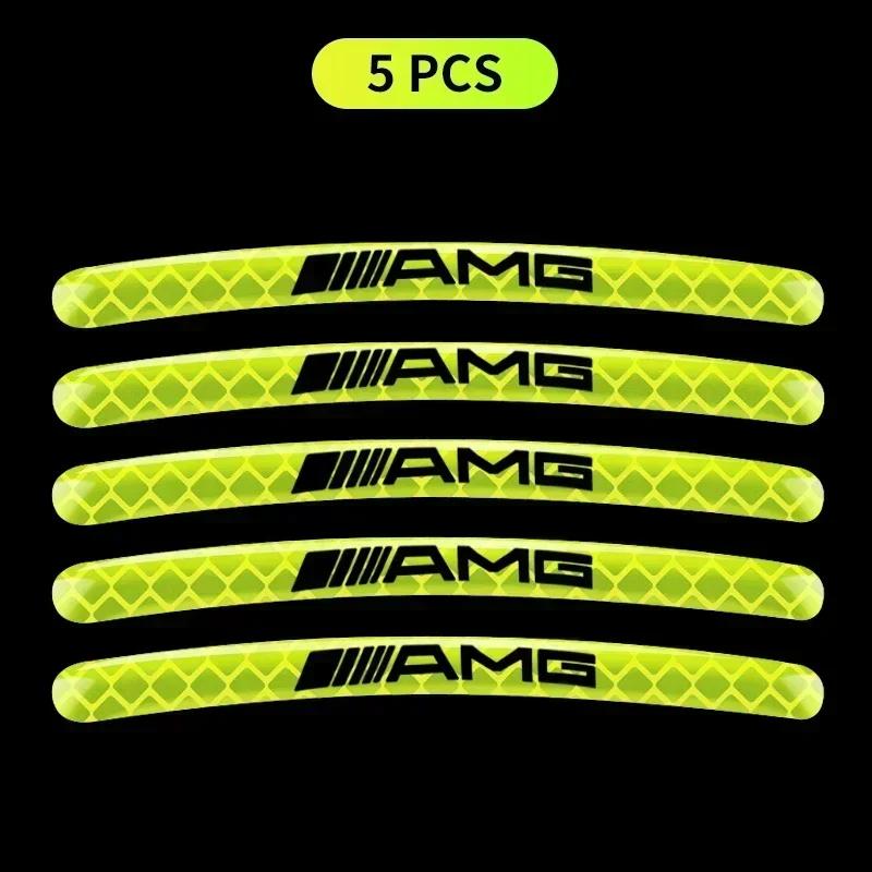 RAT2 Car Motorcycle Wheel High Reflective Warning Decals Tyre Rim Reflector Sticker for Mercedes Benz AMG A B C E G W212 W213 W214