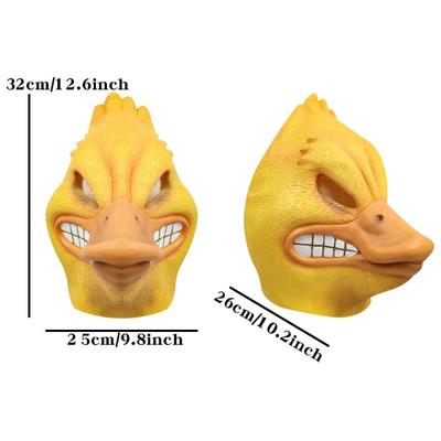 2025 Злая утка Маска для лица Латексная Смешная Мультяшная Голова Животного Маска для лица Хэллоуин Вечеринка Косплей Реквизит Бар Декорации Подарки