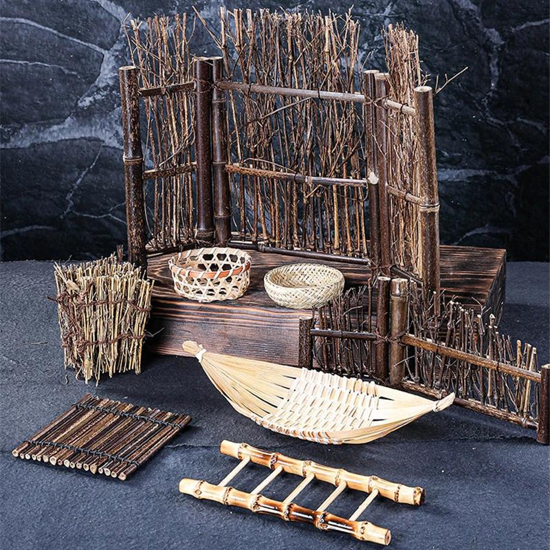 Декоративные цветы и растения Японские блюда барбекю Украшенное блюдо из морепродуктов Декоративные украшения Суши-сашими-ассорти -B