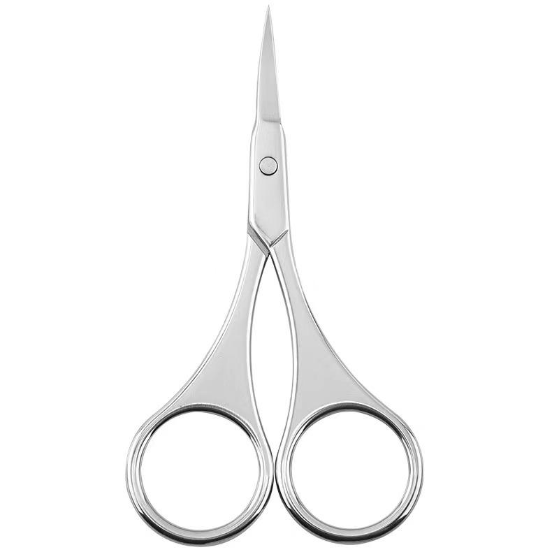Косметические ножницы из нержавеющей стали: Круглые ножницы для удаления волос из носа, триммер для бровей, изогнутые заостренные ножницы для макияжа, маленькие ножницы для наклеек на веки.