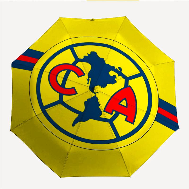 Модный складной зонт-автомат Club América. Портативный и складной, идеально подходит для подарка, путешествий и повседневного использования.