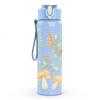 1PC Green Mushroom Leaf Botanical Print 750ml Color Plastic Sports Water Bottle Leakproof Flip Straw Lid Suitable for Sports Office Home Use