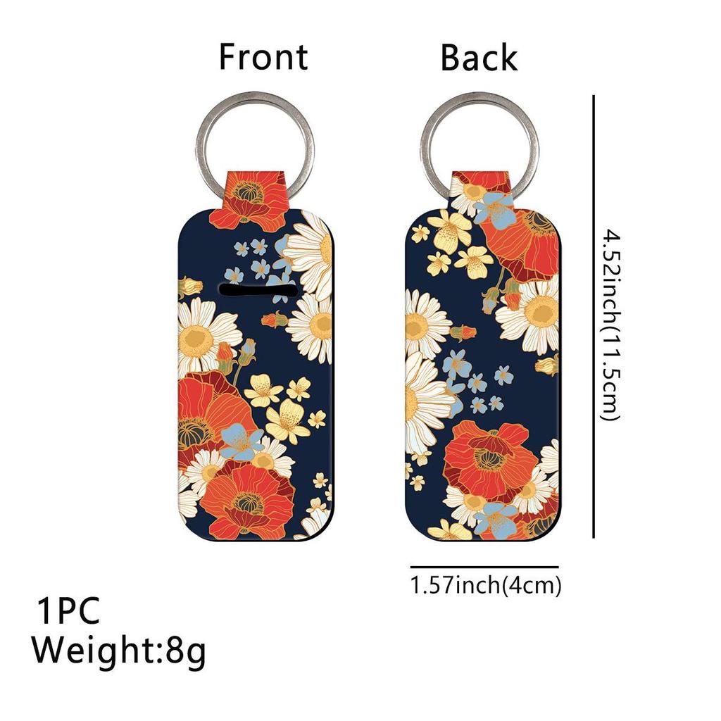Floral Lipstick Case & Lanyard Keychain for Lipstick Protection and ID Access