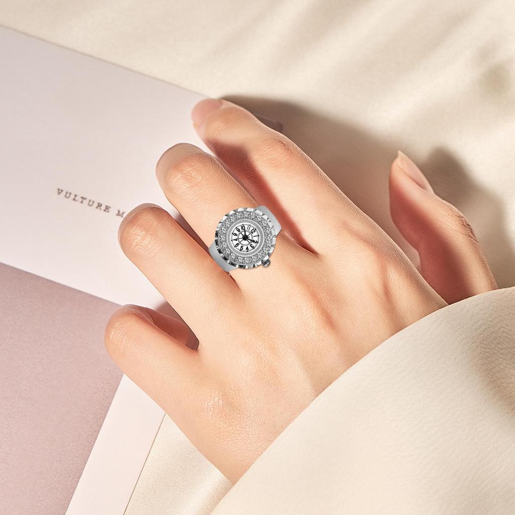 Ring Watch Diamond Ring Free Cute Ring Watch Analog Waterproof Quartz Watch Alloy Stainless Steel Fashion Accessory Birthday Christmas Day Present