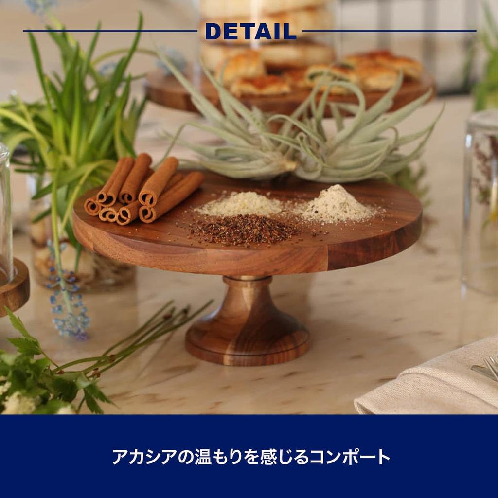 Подставка для торта Dulton, деревянная ваза-компот, размер M, серия «Акация», ACACIA WOOD COMPORT K20-0156M