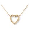Auth Necklace Heart Motif Rhinestone Di6607bu