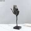 Балетный Ангел Черные Фигурки Скульптура Мраморное Основание Настольное Украшение Абстрактный Танцор Персонаж Металлическая Статуя Эстетичный Декор Комнаты