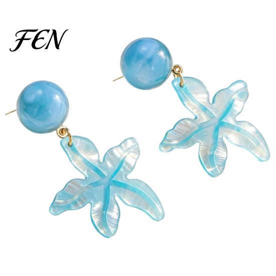 Ocean Theme Vacation Jewelry 1 Pair Starfish Drop Earrings, Summer Beach Dangle Stud Holiday Resort Wear Earrings Themed Coastal for Parties