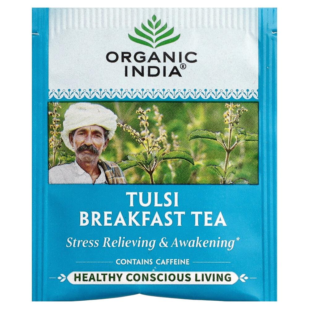 IHerb Органический чай Tulsi от India, пакетики для завтрака, 18 штук, 30,6 г (1,08 унции)