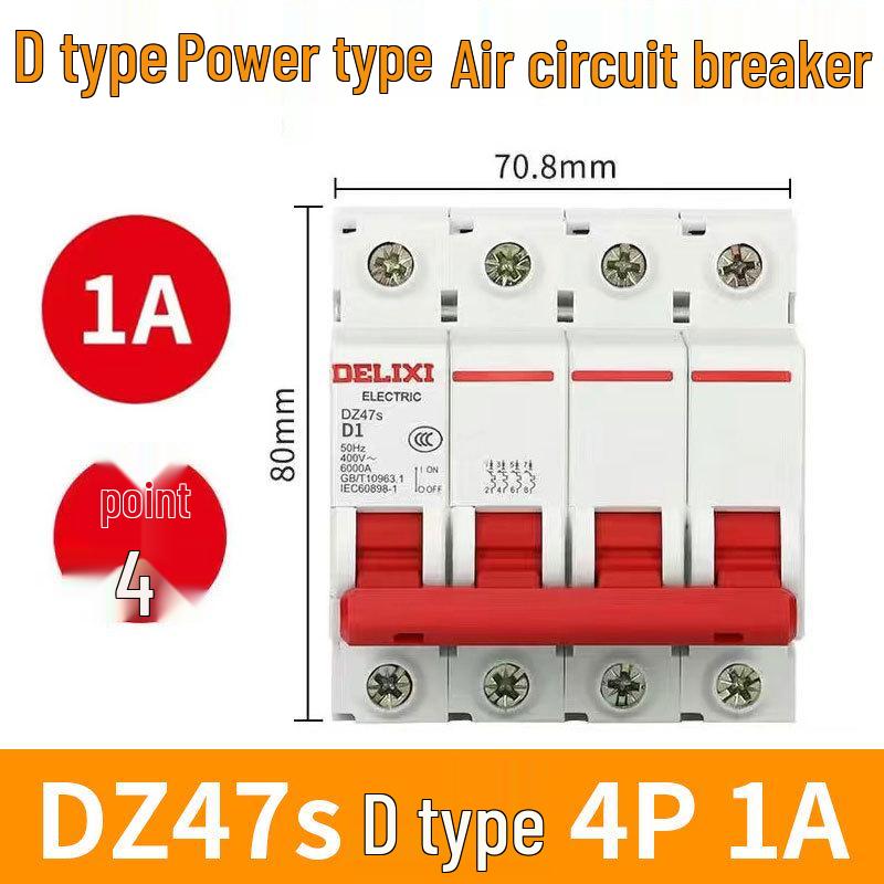 Delixi DZ47S Circuit Breaker: Air Switch for Single/Three-Phase, 1P/2P/3P/4P.
