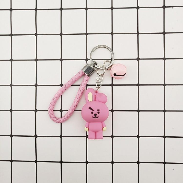 BT21 мультяшная милая плюшевая кукла брелок колокольчик каваи для мальчиков и девочек подвеска для рюкзака аксессуар аниме мерч подарок для поддержки