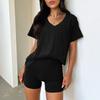 Женский летний повседневный спортивный костюм из двух предметов: футболка и шорты в стиле Y2K